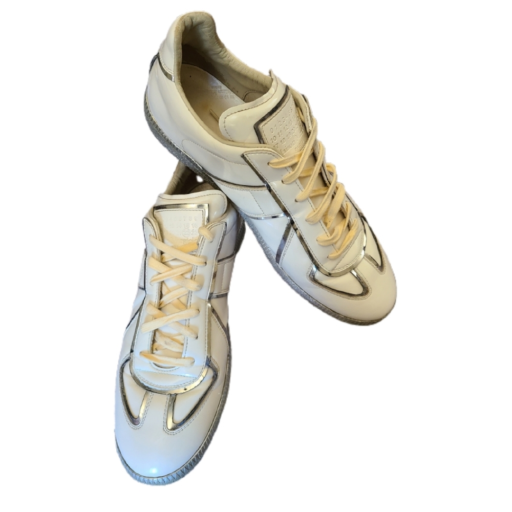 MAISON  MARGIELA II WHITE & SILVER SNEAKERS - Picture 9 of 9